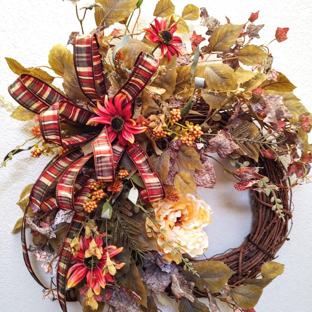 Autumn Front Door Floral Wreaths